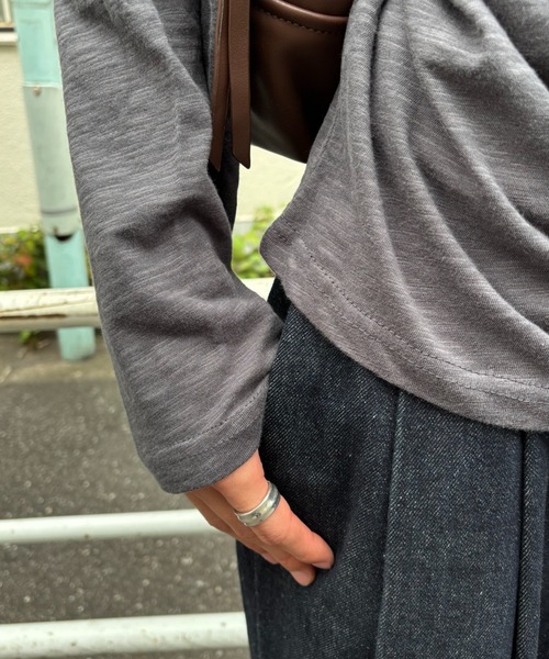 Never mind the XU / Chikashitsu+(ネバーマインド ザ エックスユー / チカシツプラス)の「【Chikashitsu +】summer slub long sleeve (3color) / 【チカシツプラス】サマースラブ長袖Tシャツ(Tシャツ/カットソー・メンズ・チャコール/グレー/ブラック・ONE SIZE)」の18枚目の写真