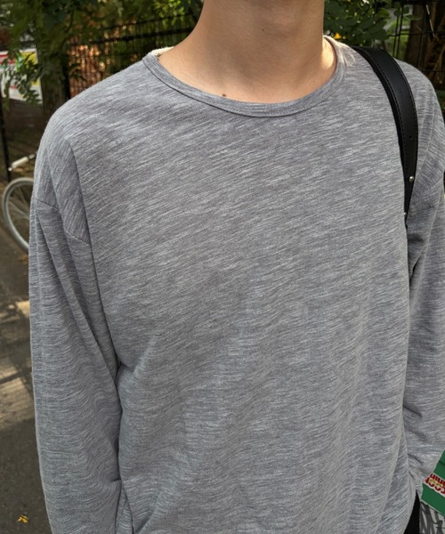 Never mind the XU / Chikashitsu+(ネバーマインド ザ エックスユー / チカシツプラス)の「【Chikashitsu +】summer slub long sleeve (3color) / 【チカシツプラス】サマースラブ長袖Tシャツ(Tシャツ/カットソー・メンズ・チャコール/グレー/ブラック・ONE SIZE)」の10枚目の写真