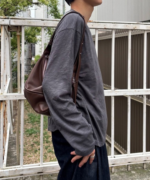 Never mind the XU / Chikashitsu+(ネバーマインド ザ エックスユー / チカシツプラス)の「【Chikashitsu +】summer slub long sleeve (3color) / 【チカシツプラス】サマースラブ長袖Tシャツ(Tシャツ/カットソー・メンズ・チャコール/グレー/ブラック・ONE SIZE)」の12枚目の写真