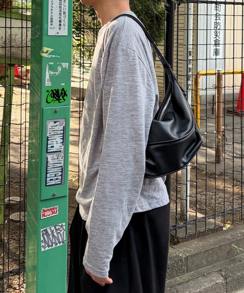 Never mind the XU / Chikashitsu+(ネバーマインド ザ エックスユー / チカシツプラス)の「【Chikashitsu +】summer slub long sleeve (3color) / 【チカシツプラス】サマースラブ長袖Tシャツ(Tシャツ/カットソー・メンズ・チャコール/グレー/ブラック・ONE SIZE)」の5枚目の写真