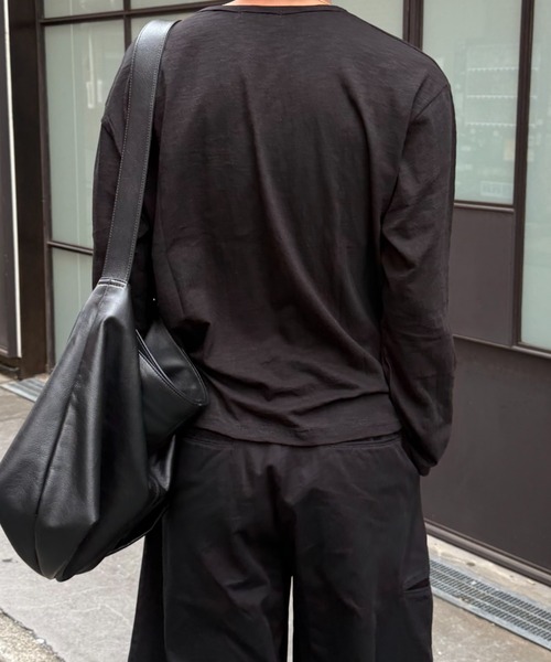 Never mind the XU / Chikashitsu+(ネバーマインド ザ エックスユー / チカシツプラス)の「【Chikashitsu +】summer slub long sleeve (3color) / 【チカシツプラス】サマースラブ長袖Tシャツ(Tシャツ/カットソー・メンズ・チャコール/グレー/ブラック・ONE SIZE)」の21枚目の写真