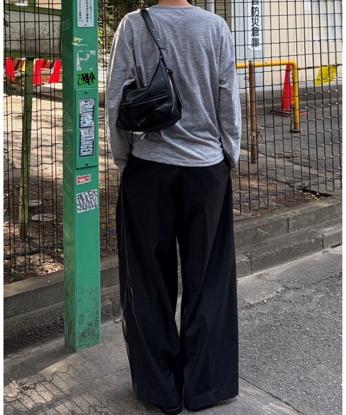 Never mind the XU / Chikashitsu+(ネバーマインド ザ エックスユー / チカシツプラス)の「【Chikashitsu +】summer slub long sleeve (3color) / 【チカシツプラス】サマースラブ長袖Tシャツ(Tシャツ/カットソー・メンズ・チャコール/グレー/ブラック・ONE SIZE)」の9枚目の写真