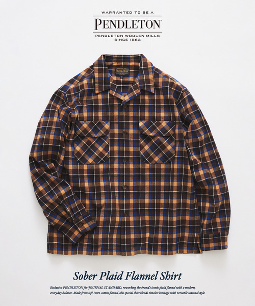 PENDLETON（ペンドルトン）の「PENDLETON / ペンドルトン 別注 チェックフランネルシャツ（シャツ/ブラウス・メンズ・チャコールグレー/ブラウン/ブラック系その他/ライトグリーン・LARGE/MEDIUM）」の3枚目の写真
