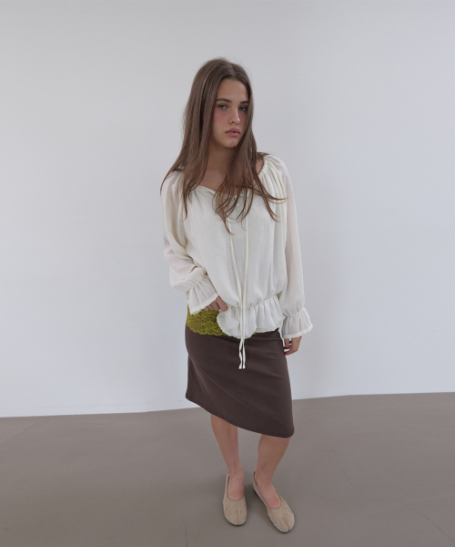 ASURA（アスラ）の「LACE WAIST SKIRT (OLIVE+BROWN)（スカート・レディース・その他・OS）」の6枚目の写真