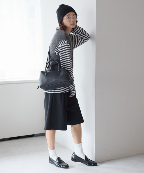 gossara（ゴサラ）の「【gossara 便利な2WAY仕様】タッセル付きZIP 2WAYバッグ（ショルダーバッグ・レディース・ブラック/ブラウン・FREE）」の16枚目の写真