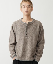 SINSS（シンス）の「Wool blend layered henley knit / ウールブレンドレイヤードヘンリーニット（ニット/セーター）」
