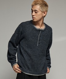 SINSS（シンス）の「Wool blend layered henley knit / ウールブレンドレイヤードヘンリーニット（ニット/セーター）」