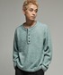 SINSS（シンス）の「Wool blend layered henley knit / ウールブレンドレイヤードヘンリーニット（ニット/セーター・LARGE）」