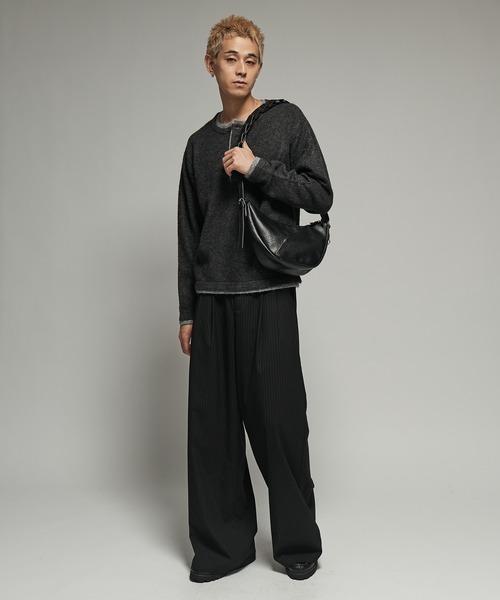 SINSS(シンス)の「Wool blend layered henley knit / ウールブレンドレイヤードヘンリーニット(ニット/セーター・メンズ・グリーン/ネイビー/ベージュ/チャコール・MEDIUM/X-SMALL/LARGE/SMALL)」の13枚目の写真