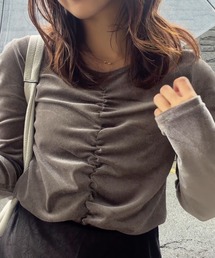 シアーベロアロングスリーブカットソー