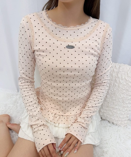 frunco(フランコ)の「レイヤードットロンT(Tシャツ/カットソー・レディース・ホワイト/ピンク・FREE)」の10枚目の写真