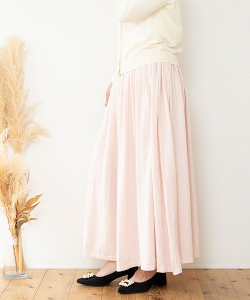 JOCOSA(ジョコサ)の「ニットプリーツロングスカート(スカート・レディース・ピンク/ブルー/チャコール/ブラック/アイボリー・FREE)」の13枚目の写真