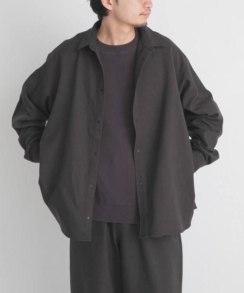 EKAL(エカル)の「WOOL LIKE LONG-SLEEVE SHIRTS(シャツ/ブラウス・メンズ・ブラウン/ブラック/チャコールグレー・LARGE/MEDIUM)」の2枚目の写真