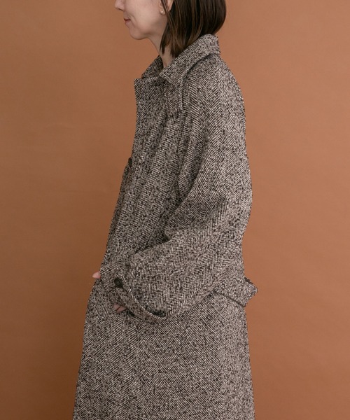 ITEMS URBANRESEARCH(アイテムズ アーバンリサーチ)の「ツイードロングコート(その他アウター・レディース・ブラウン/ブラック・FREE)」の19枚目の写真