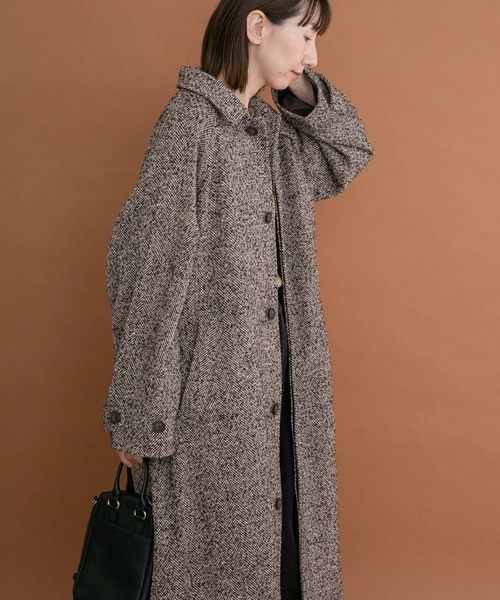 ITEMS URBANRESEARCH(アイテムズ アーバンリサーチ)の「ツイードロングコート(その他アウター・レディース・ブラウン/ブラック・FREE)」の21枚目の写真