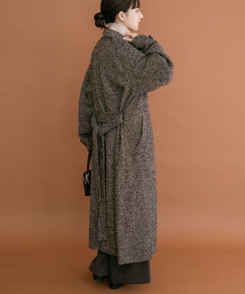 ITEMS URBANRESEARCH(アイテムズ アーバンリサーチ)の「ツイードロングコート(その他アウター・レディース・ブラウン/ブラック・FREE)」の3枚目の写真