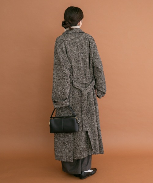 ITEMS URBANRESEARCH(アイテムズ アーバンリサーチ)の「ツイードロングコート(その他アウター・レディース・ブラウン/ブラック・FREE)」の6枚目の写真