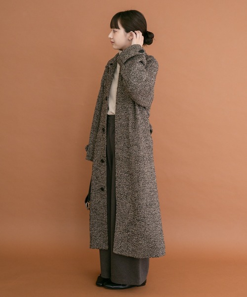 ITEMS URBANRESEARCH(アイテムズ アーバンリサーチ)の「ツイードロングコート(その他アウター・レディース・ブラウン/ブラック・FREE)」の7枚目の写真