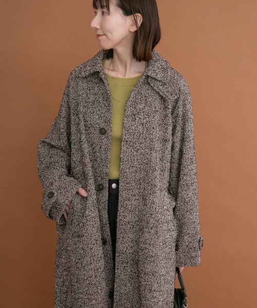 ITEMS URBANRESEARCH(アイテムズ アーバンリサーチ)の「ツイードロングコート(その他アウター・レディース・ブラウン/ブラック・FREE)」の17枚目の写真