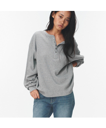 ワッフルヘンリーネックTシャツ(全3色)