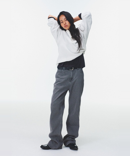 BLUEBRICK(ブルーブリック)の「ワッフルヘンリーネックTシャツ(全3色)(Tシャツ/カットソー・レディース・ライトグレー/ネイビー/アイボリー・FREE)」の8枚目の写真