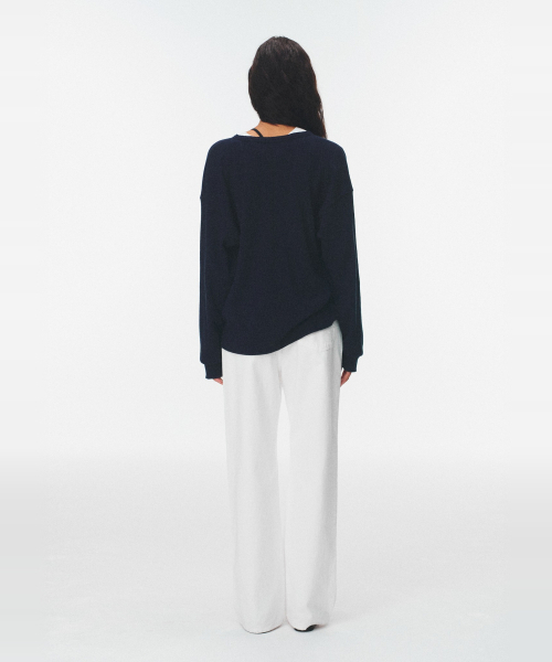 BLUEBRICK(ブルーブリック)の「ワッフルヘンリーネックTシャツ(全3色)(Tシャツ/カットソー・レディース・ライトグレー/ネイビー/アイボリー・FREE)」の21枚目の写真