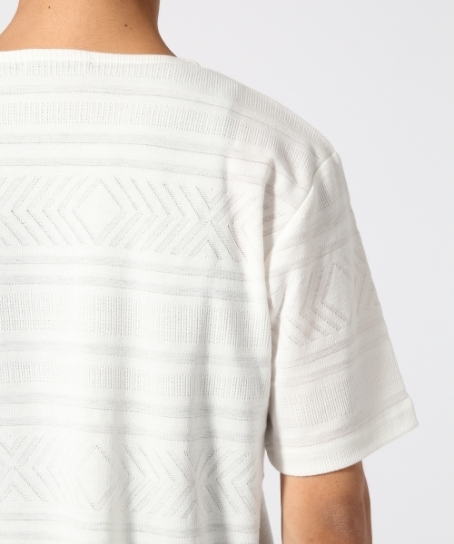 RAGEBLUE(レイジブルー)の「リンクスジャガードTシャツ/721603(Tシャツ/カットソー・メンズ・ブルー/グレー/オリーブ/キャメル/ホワイト・MEDIUM/LARGE)」の13枚目の写真