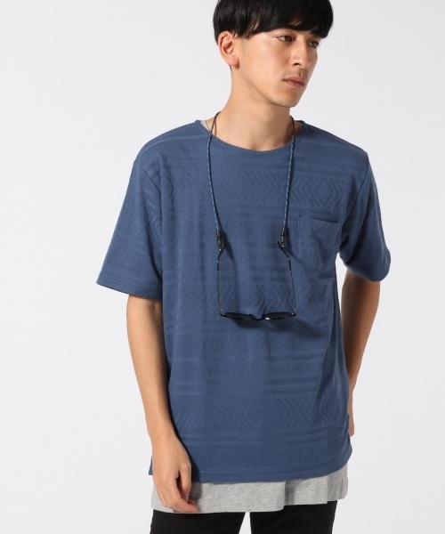 RAGEBLUE(レイジブルー)の「リンクスジャガードTシャツ/721603(Tシャツ/カットソー・メンズ・ブルー/グレー/オリーブ/キャメル/ホワイト・MEDIUM/LARGE)」の22枚目の写真