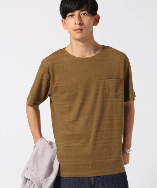 RAGEBLUE(レイジブルー)の「リンクスジャガードTシャツ/721603(Tシャツ/カットソー・メンズ・ブルー/グレー/オリーブ/キャメル/ホワイト・MEDIUM/LARGE)」の21枚目の写真