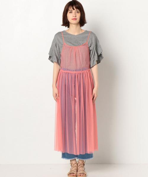 Another Edition(アナザーエディション)の「チュールロングチュニック/AEMBC チュール LONG TU(チュニック・レディース・オフホワイト/ブラック/ピンク・FREE)」の8枚目の写真
