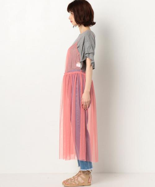 Another Edition(アナザーエディション)の「チュールロングチュニック/AEMBC チュール LONG TU(チュニック・レディース・オフホワイト/ブラック/ピンク・FREE)」の9枚目の写真