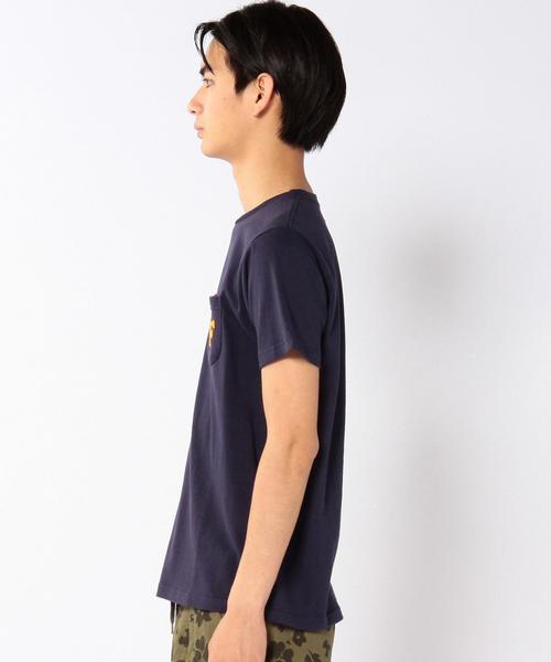coen（コーエン）の「ニットポケットTシャツ（Tシャツ/カットソー・メンズ・ホワイト/ネイビー・SMALL/LARGE/MEDIUM/X-LARGE）」の3枚目の写真