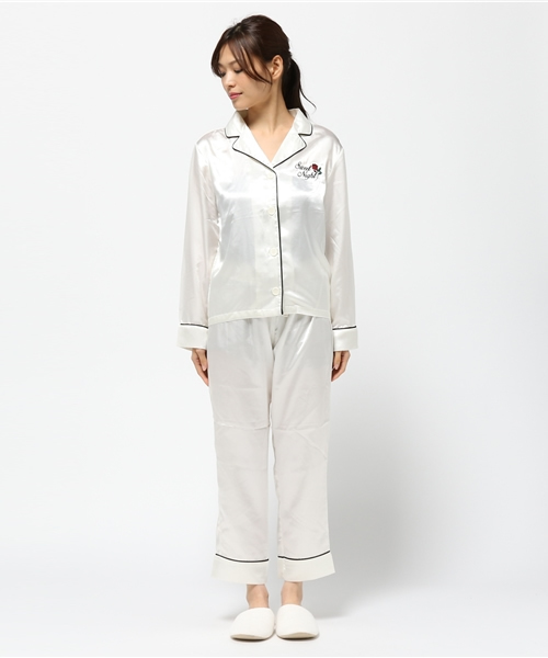 WC（ダブル シー）の「WC/サテン刺繍ルームウェア（ルームウェア/パジャマ・レディース・ホワイト/ピンク/ブラック・FREE）」の14枚目の写真
