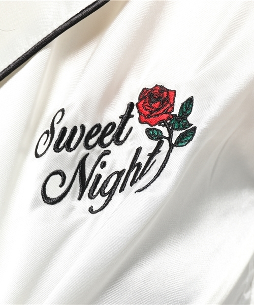 WC（ダブル シー）の「WC/サテン刺繍ルームウェア（ルームウェア/パジャマ・レディース・ホワイト/ピンク/ブラック・FREE）」の7枚目の写真