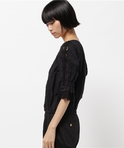 SLY（スライ）の「TIROL LACE FRILL TOPS（Tシャツ/カットソー・レディース・ブラック/オフホワイト・1/2）」の9枚目の写真