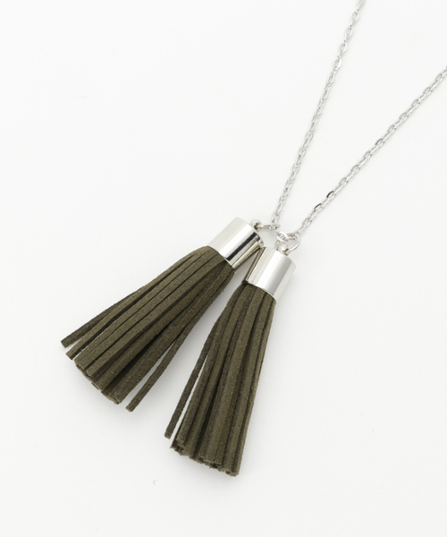 Re Youth（リユース）の「ダブル タッセル チェーン ネックレス（ネックレス・メンズ・ブラック/グレー/ブラウン・FREE）」の2枚目の写真