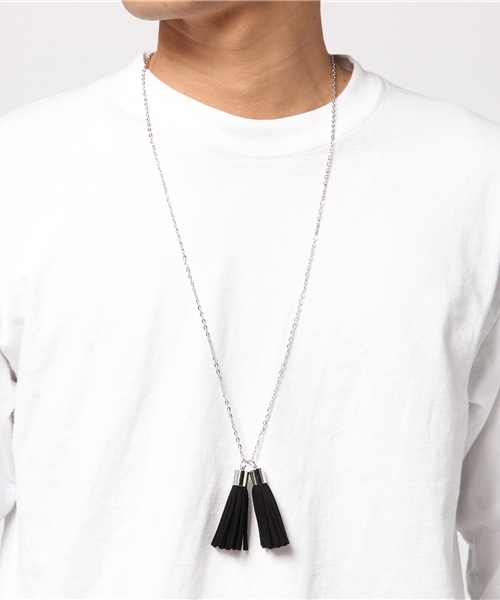 Re Youth（リユース）の「ダブル タッセル チェーン ネックレス（ネックレス・メンズ・ブラック/グレー/ブラウン・FREE）」の7枚目の写真