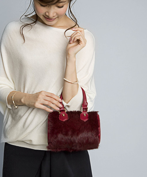 PLAIN CLOTHING（プレーンクロージング）の「ファーハンドバッグ【PLAIN CLOTHING】（ショルダーバッグ・レディース・ブラック/ボルドー/グレー・FREE）」の19枚目の写真