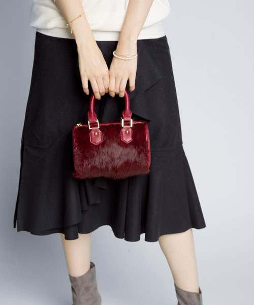 PLAIN CLOTHING（プレーンクロージング）の「ファーハンドバッグ【PLAIN CLOTHING】（ショルダーバッグ・レディース・ブラック/ボルドー/グレー・FREE）」の20枚目の写真