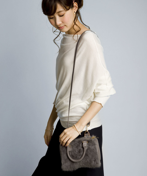 PLAIN CLOTHING（プレーンクロージング）の「ファーハンドバッグ【PLAIN CLOTHING】（ショルダーバッグ・レディース・ブラック/ボルドー/グレー・FREE）」の11枚目の写真