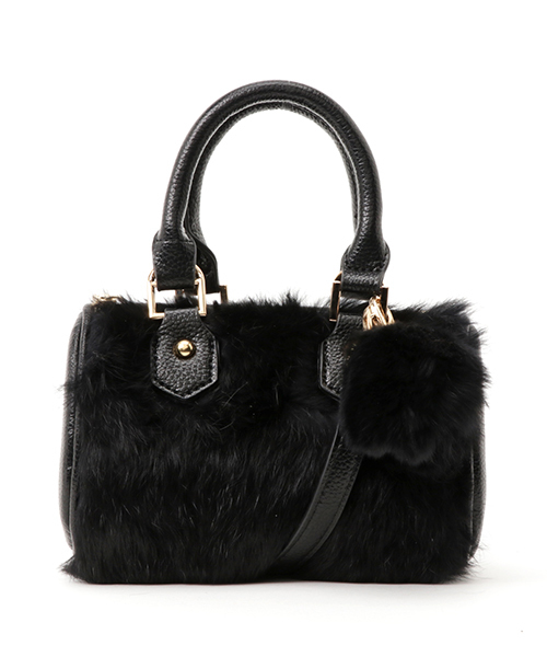 PLAIN CLOTHING（プレーンクロージング）の「ファーハンドバッグ【PLAIN CLOTHING】（ショルダーバッグ・レディース・ブラック/ボルドー/グレー・FREE）」の12枚目の写真