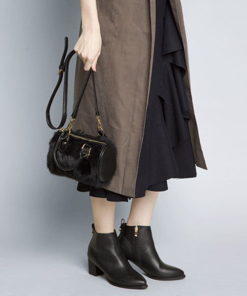 PLAIN CLOTHING（プレーンクロージング）の「ファーハンドバッグ【PLAIN CLOTHING】（ショルダーバッグ・レディース・ブラック/ボルドー/グレー・FREE）」の21枚目の写真