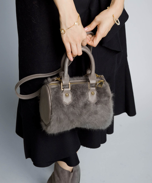 PLAIN CLOTHING（プレーンクロージング）の「ファーハンドバッグ【PLAIN CLOTHING】（ショルダーバッグ・レディース・ブラック/ボルドー/グレー・FREE）」の22枚目の写真