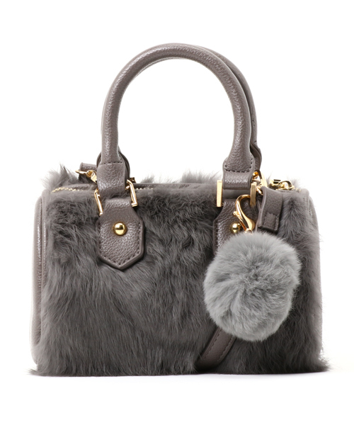 PLAIN CLOTHING（プレーンクロージング）の「ファーハンドバッグ【PLAIN CLOTHING】（ショルダーバッグ・レディース・ブラック/ボルドー/グレー・FREE）」の15枚目の写真