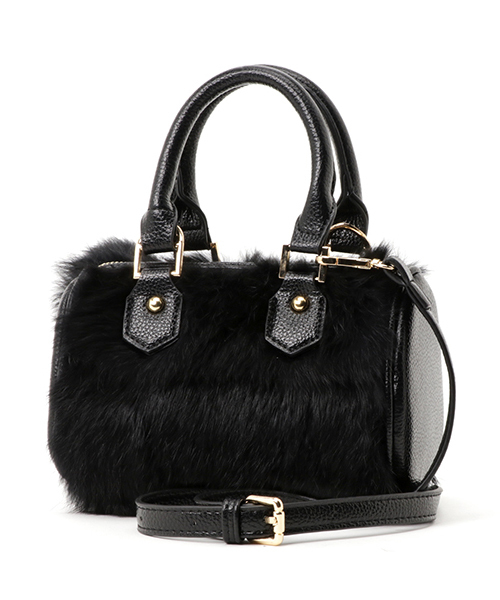 PLAIN CLOTHING（プレーンクロージング）の「ファーハンドバッグ【PLAIN CLOTHING】（ショルダーバッグ・レディース・ブラック/ボルドー/グレー・FREE）」の10枚目の写真