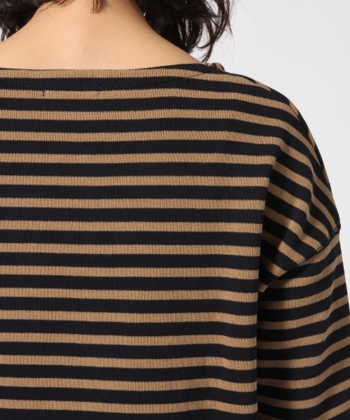 GLOBAL WORK（グローバルワーク）の「Wフェイスボーダープルオーバー長袖2/743479（Tシャツ/カットソー・レディース・ネイビー/ワインレッド/ホワイト/ダークブラウン・LARGE/SMALL/MEDIUM）」の11枚目の写真