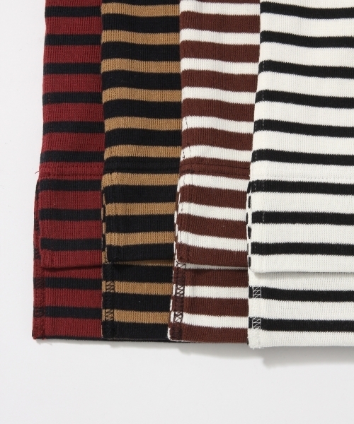 GLOBAL WORK（グローバルワーク）の「Wフェイスボーダープルオーバー長袖2/743479（Tシャツ/カットソー・レディース・ネイビー/ワインレッド/ホワイト/ダークブラウン・LARGE/SMALL/MEDIUM）」の13枚目の写真