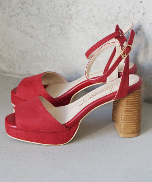 laboratory work（ラボラトリーワーク）の「シンプルスエードサンダル（サンダル・レディース・レッド/イエロー/ブラック/グレイッシュベージュ・MEDIUM/LARGE）」の10枚目の写真