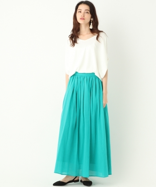 A part by（アパートバイ）の「Cヨウリュウマキシスカート 764054 （スカート・レディース・ライトグレー/ピンク/ターコイズブルー/ネイビー・FREE）」の6枚目の写真