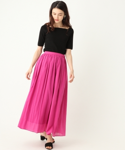 A part by（アパートバイ）の「Cヨウリュウマキシスカート 764054 （スカート・レディース・ライトグレー/ピンク/ターコイズブルー/ネイビー・FREE）」の7枚目の写真